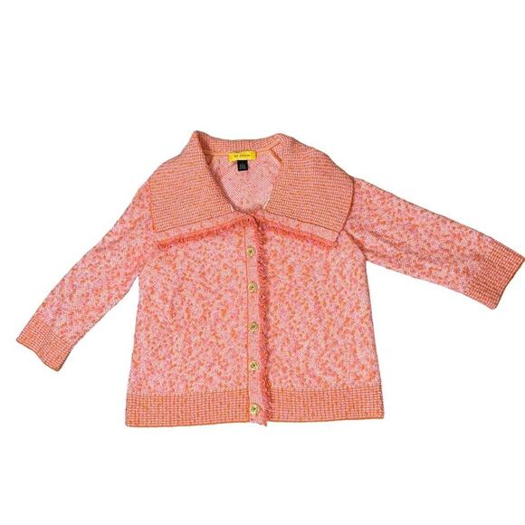 ST. JOHN Collection boucle blazer jacket Women Tweed Pink Coral Orange SZ S - Picture 3 of 12
